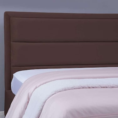 لوح رأس سرير تروجان من بان هوم مخملي بني طول 150 سم/ارتفاع 125 سم