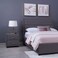 لوح رأس سرير تروجان من بان هوم مخملي رمادي اللون، الطول 160 سم/الارتفاع 125 سم