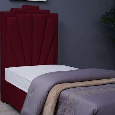 لوح رأس سرير أورانوس من بان هوم مخملي كستنائي اللون، طول 120 سم وارتفاع 125 سم