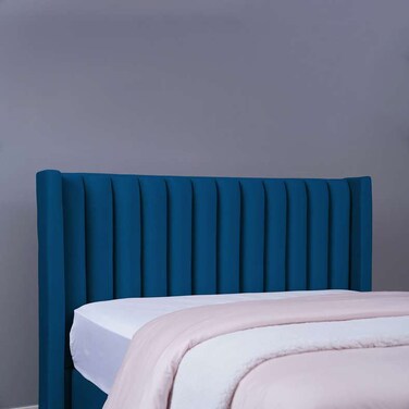 لوح رأس سرير فينوس من بان هوم مخملي أزرق طول 160 سم/ارتفاع 125 سم