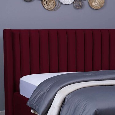 Pan Home Venus Headboard Velvet Maroon L-200/H-125cm