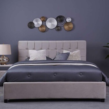 Pan Home Vista Headboard Velvet Beige L-200/H-125cm