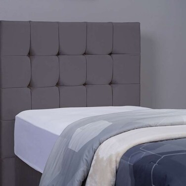 لوح رأس سرير بان هوم فيستا مخملي رمادي طول 120 سم/ارتفاع 125 سم