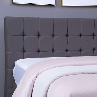 لوح رأس سرير بان هوم فيستا مخملي رمادي طول 150 سم/ارتفاع 125 سم