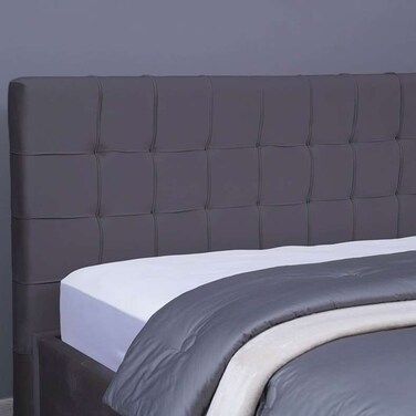 لوح رأس سرير بان هوم فيستا مخملي رمادي اللون، طول 200 سم وارتفاع 125 سم