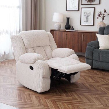 Pan Home Raklon Single Seater Recliner Sofa - Beige