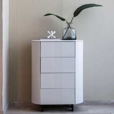 Pan Home Beijing Chest Of 4 Drawer - Light Grey