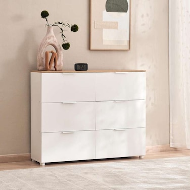 رف أحذية بان هوم ألور 30 ​​زوجًا مع درج - أبيض طبيعي