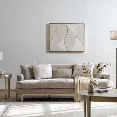 Pan Home Vemon 3 Seater Sofa - Beige