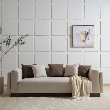 Pan Home Stome 3 Seater Sofa - Beige