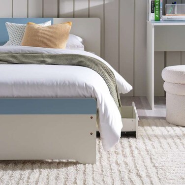 سرير فردي للأطفال من بان هوم بيلا مع 4 أدراج تخزين 90×190 سم - أزرق