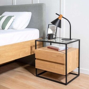 Pan Home Walter Nightstand With 2 Drawer - Oak