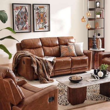 Pan Home Liry 3 Seater Recliner Sofa - Brown