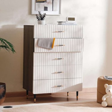 Pan Home Aversa Chest Of 5 Drawer - White