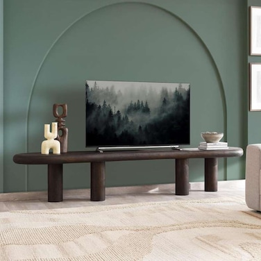 وحدة تلفزيون بان هوم هاربر حتى 80 بوصة خشبية - بني