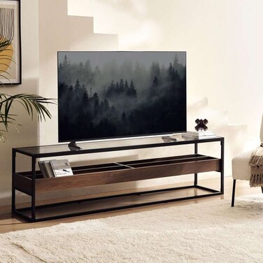 وحدة تلفزيون بان هوم أواني حتى 70 بوصة مع مساحة تخزين - أسود وبني