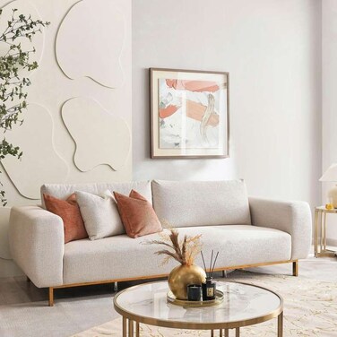 Pan Home Piet 4 Seater Sofa - Light Grey