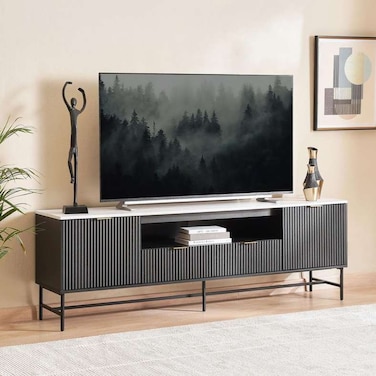 Pan Home Jetta TV Unit Upto 70 Inches, Black &amp; White