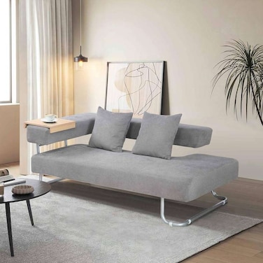 Pan Home Chiara Sofa Bed - Beige &amp; Silver