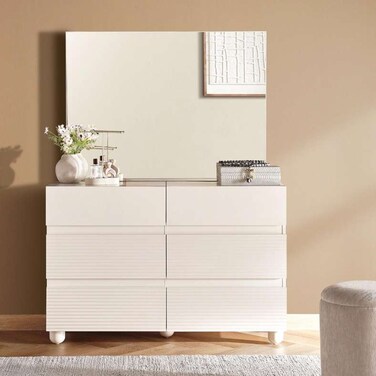 خزانة ملابس هانيا مع مرآة من بان هوم - أبيض