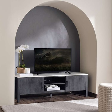 Pan Home Ankara TV Unit Upto 60 Inches Marble - White &amp; Black