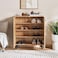 Pan Home Vika Shoe Rack 12 Pairs With 2 Door - Natural &amp; Black
