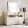 Pan Home Synalo Dresser With 6 Drawer &amp; Mirror Solid Wood - Off White