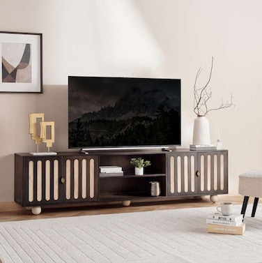 Pan Home Manori TV Unit Upto 80 Inches Solid Wood - Walnut