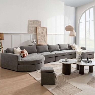 Pan Home Reem Armless Modular 2 Seater Sofa - Grey