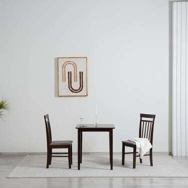 طقم طعام بان هوم سيبروك 1+2 من الخشب الصلب - بني