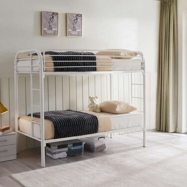 سرير بطابقين للأطفال من بان هوم ناتالي، 90×190 سم - أبيض