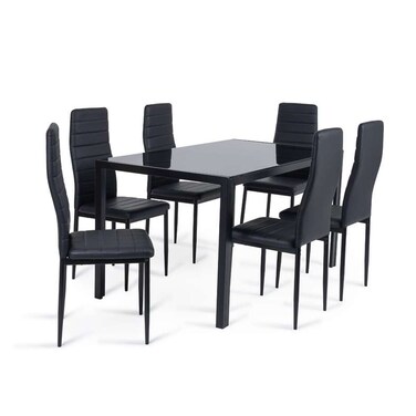 Pan Home Easton 1+6 Dining Set - Black