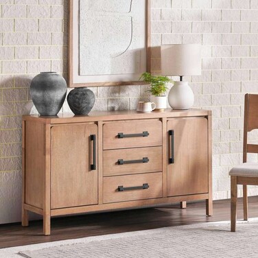 Pan Home Greta Sideboard With 2 Door 3 Drawer Veneer - Natural