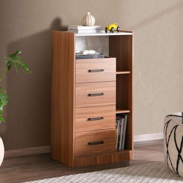 Pan Home Kirsti Chest Of 4 Drawer - Walnut
