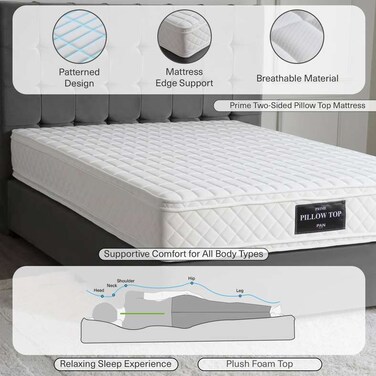 Pan Home Prime Turnable Bonnell 2 Sided Pillow Top 25cm 090X190