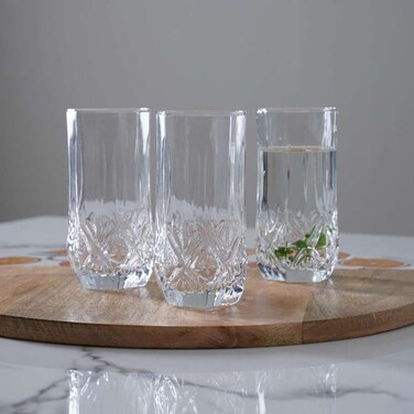 طقم أكواب بان هوم برايتون هاي بول من 3 قطع، سعة 310 مل - شفاف