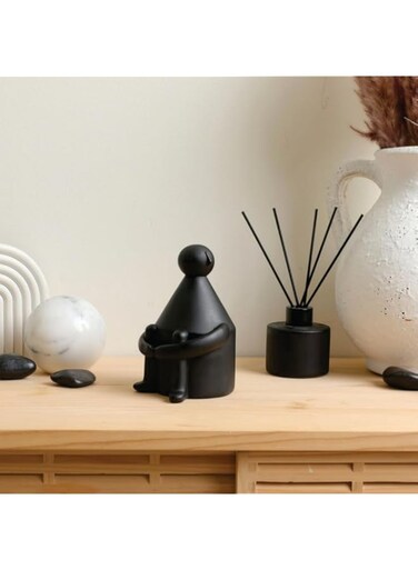 Skade Home Decor Accents, Aesthetic Shelf Decor, Coffee Table Books Decor, Bookshelf Neutral Decor, Japandi Modern Decorative Object, Entryway Table Decor, Boho Living Room Decor (Black Pensive Man)