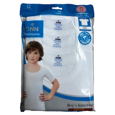 ONN Premiums Boys Crew Neck T-Shirt, 3-16 Years, Pack of 3