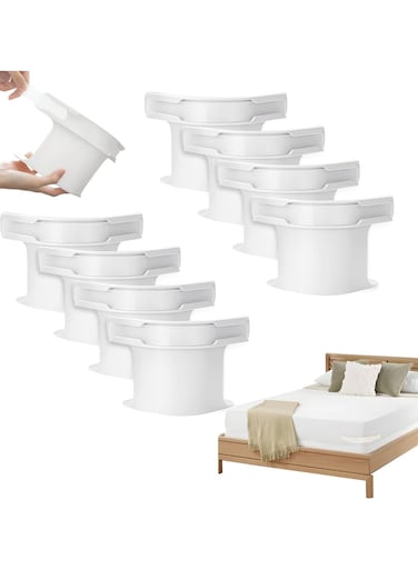 Bed Sheet Holder-Lock Sheet Holder for Corners Keep Sheets Firm &amp; Tight - Heavy Duty Bed Sheet Holder with Locks Strips for All Sheet/Mattress Sizes (White-8PCS)