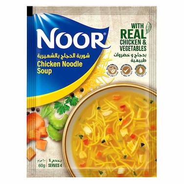 Noor, Instant Soup, Chicken Noodle, 60g