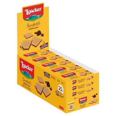 لواكر ساندويتش ويفر مقرمشة محشوة بكريمة الشوكولاطه 25 غرام حزمة من 25
