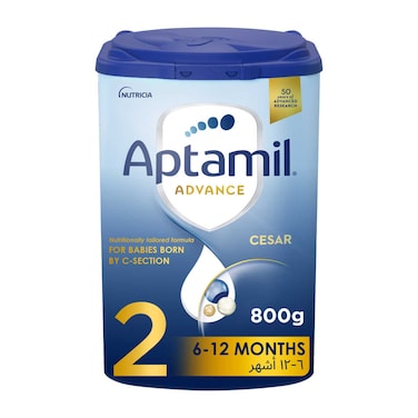 Aptamil Advance Cesar 2 Follow-On Formula Milk From 6-12 Months, For C-Section Born Babies, Easy To Use Pack, 800g