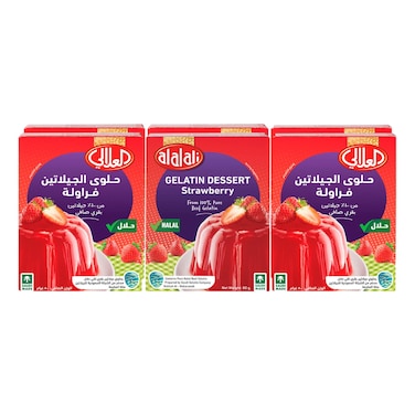 العلالي حلوى جيلاتين بنكهة الفراولة 80 غرام حزمة من 6