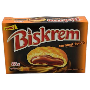 Biskrem Caramel Touch Caramelized Biscuits with Caramel Flavored Cream, 36g, Pack of 12