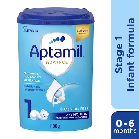 Aptamil Advance Palm Oil Free Infant Milk Formula, Stage 1, from 0 to 6 Months, 800g