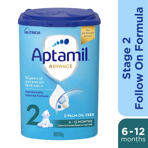 Aptamil Advance Palm Oil Free Follow On Milk Formula, Stage 2, from 6 to 12 months, 800g