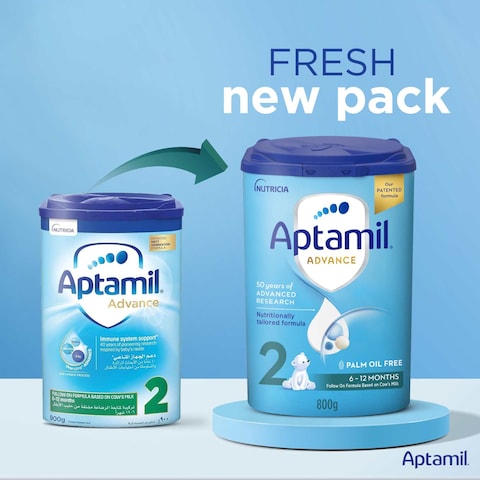 Aptamil Advance Palm Oil Free Follow On Milk Formula, Stage 2, from 6 to 12 months, 800g