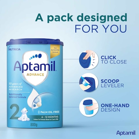 Aptamil Advance Palm Oil Free Follow On Milk Formula, Stage 2, from 6 to 12 months, 800g