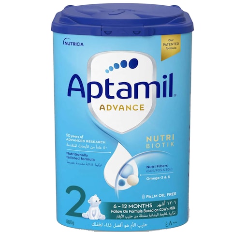 Aptamil Advance Palm Oil Free Follow On Milk Formula, Stage 2, from 6 to 12 months, 800g