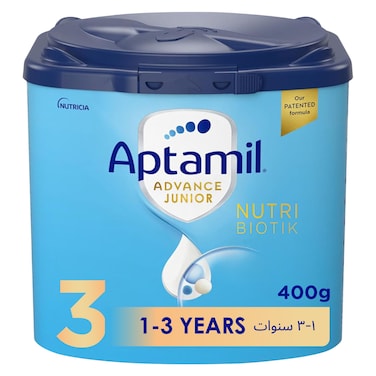 Aptamil Advance Junior 3 Growing Up Formula Milk From 1-3 Years, Easy To Use Pack, 400g